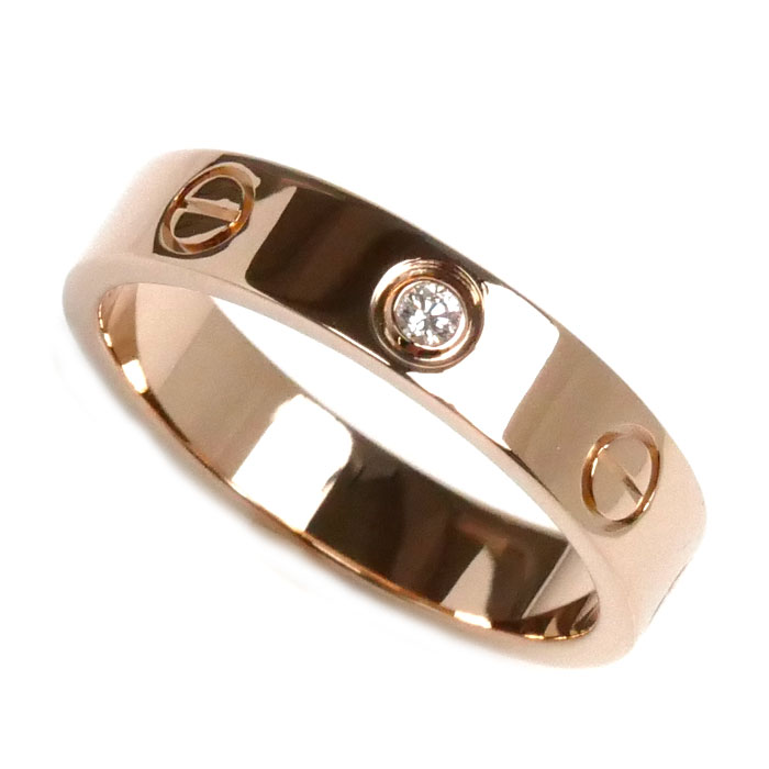 CARTIER カルティエ K18PG ピンクゴールド ミニラブ 1Pダイヤ リング・指輪 B4050751 ダイヤモンド 11号 51 4.4g レディース【中古】【美品】