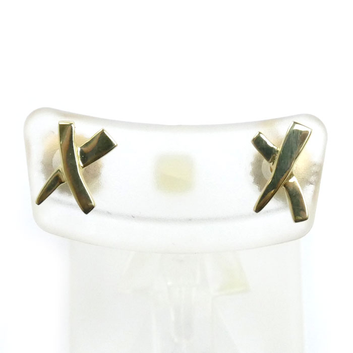 TIFFANY&Co. ティファニー K18YG イエローゴールド パロマ・ピカソ X ピアス ピアス 1.5g キス レディース【中古】【美品】