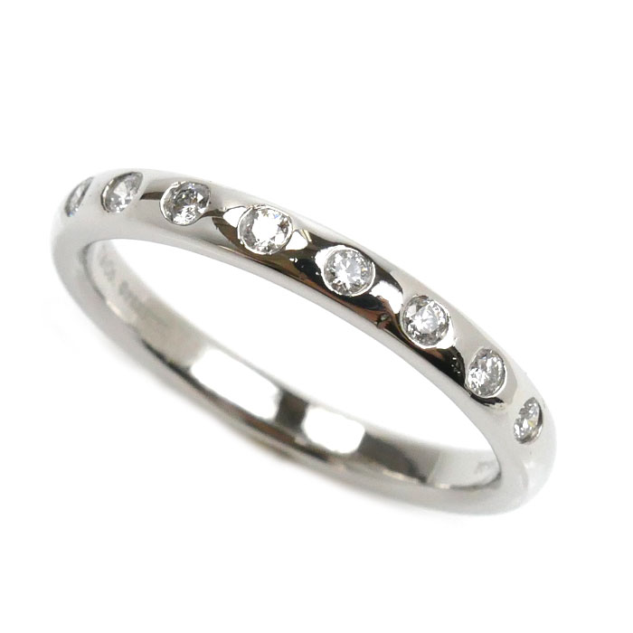 TIFFANY&Co. ティファニー Pt950プラチナ スタッキングバンド 8P ダイヤ リング・指輪 60017234 ダイヤモンド 17号 5.5g レディース【中古】