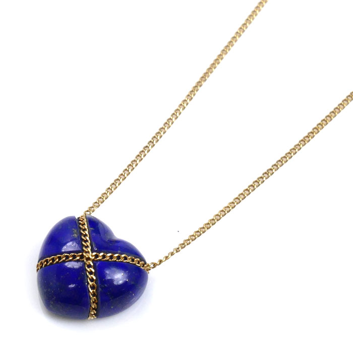 TIFFANY&Co. ティファニー K18YG イエローゴールド ハート チェーンクロス ネックレス 3.3g 45cm レディース【中古】