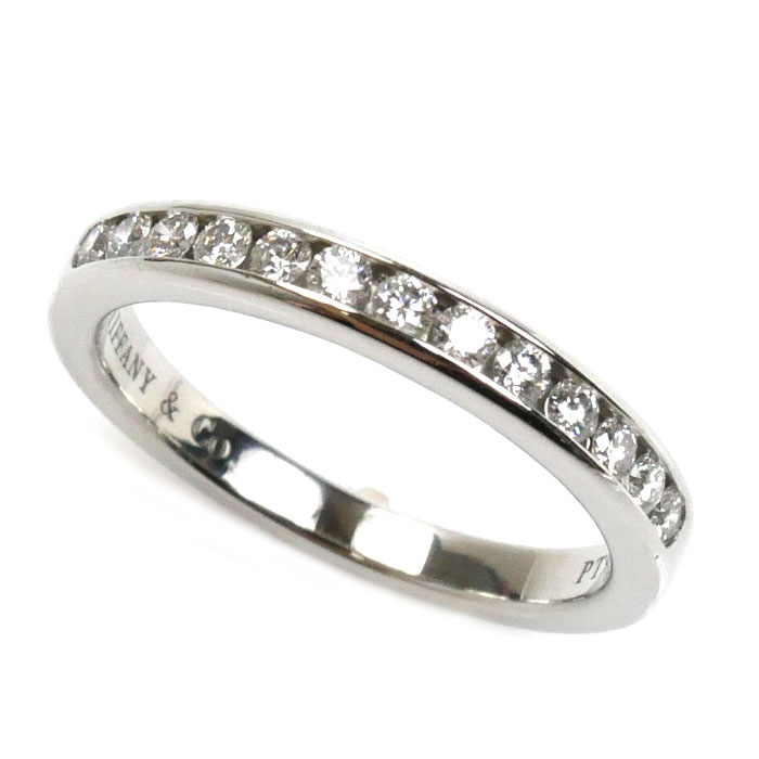 TIFFANY&Co. ティファニー Pt950プラチナ チャネルセッティング ハーフエタニティ リング・指輪 ダイヤモンド 6.5号 3.4g レディース【中古】【美品】