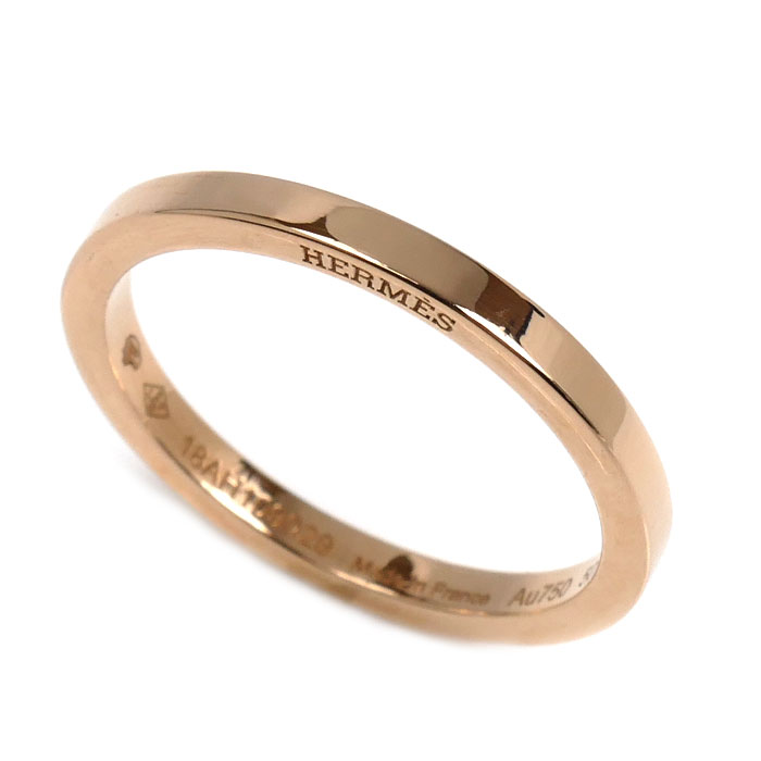 HERMES エルメス K18PG ピンクゴールド ウェディング フィル カレ PM リング・指輪 10号 50 2.3g レディース【中古】【美品】