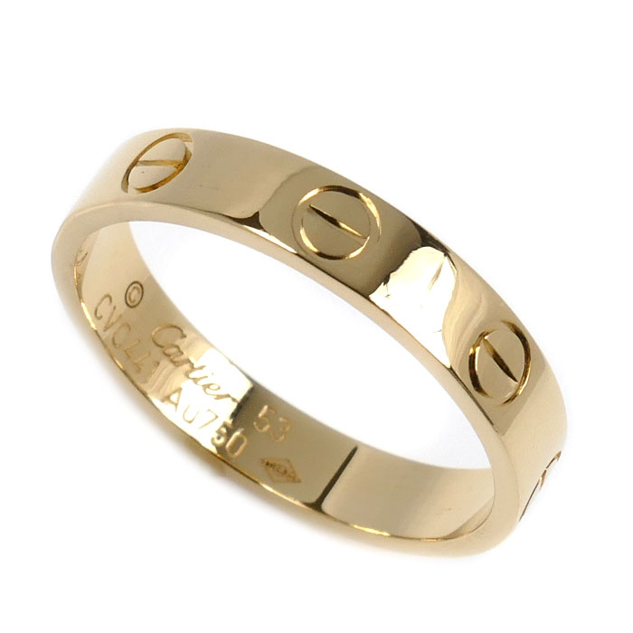 CARTIER カルティエ K18YG イエローゴールド ミニラブ リング・指輪 B4085053 13号 53 3.2g レディース【中古】【美品】