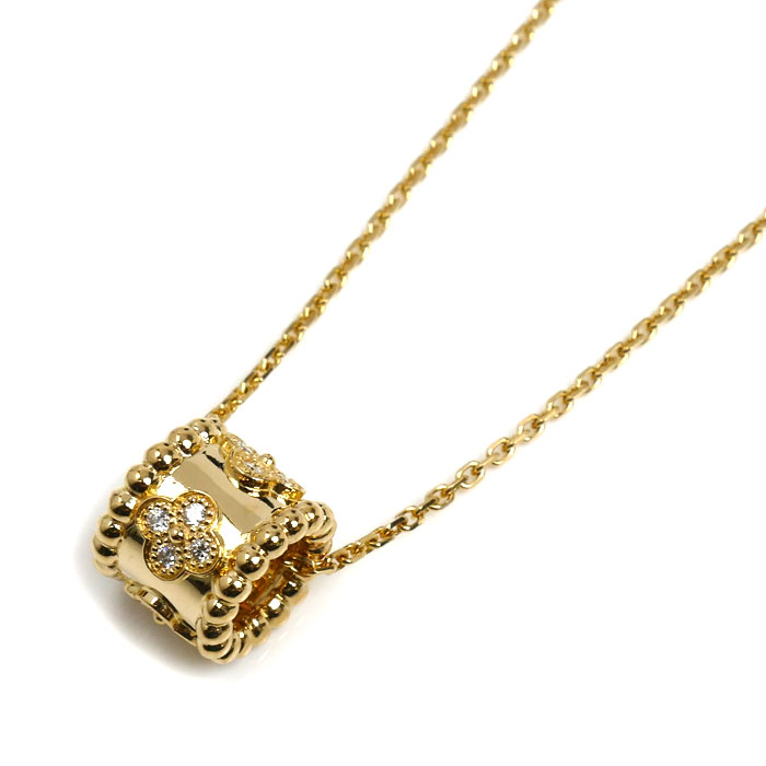 Van Cleef & Arpels ヴァンクリーフ＆アーペル K18YG イエローゴールド ペルレ クローバー ネックレス VCARO3YG00 ダイヤモンド 7.2g 42cm レディース【中古】【美品】