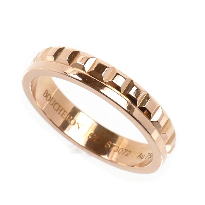 Boucheron ブシュロン K18PG ピンクゴールド キャトル ラディアント ハーフ リング・指輪 JAL00249 13号 53 4.2g レディース【中古】