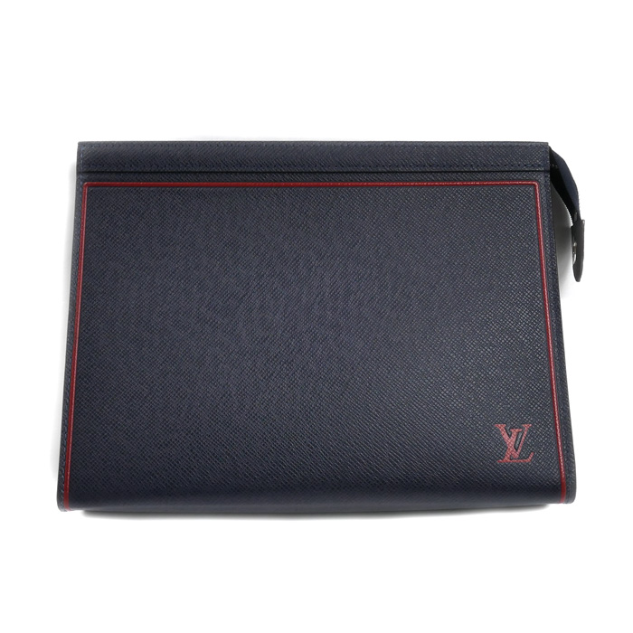 LOUIS VUITTON ルイ・ヴィトン ポシェット ヴォワヤージュMM クラッチバッグ タイガ ネイビー M63394 メンズ【中古】【美品】