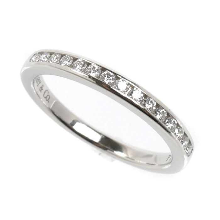 TIFFANY&Co. ティファニー Pt950プラチナ チャネルセッティング リング・指輪 ダイヤモンド 8号 2.9g レディース【中古】【美品】