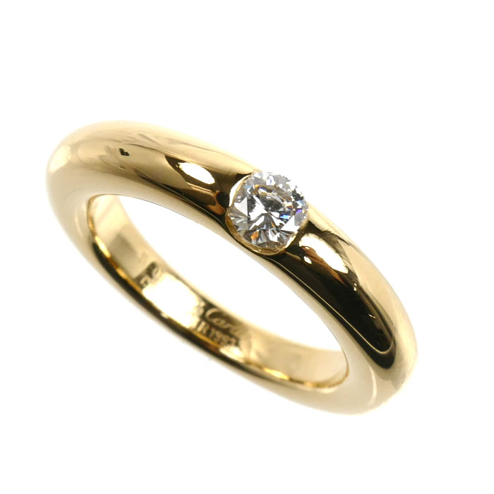 CARTIER カルティエ K18YG イエローゴールド エリプス リング・指輪 ダイヤモンド0.25ct 11号 51 8.8g レディース【中古】【美品】