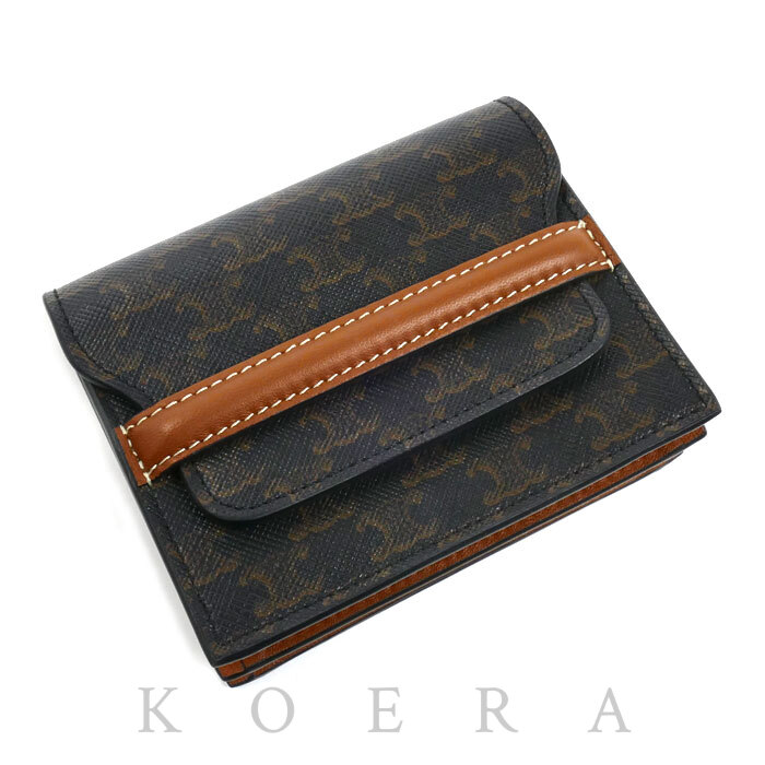 CELINE セリーヌ ビジネスカードホルダー カードケース トリオンフキャンバス ブラウン 10E242BZ9 ユニセックス【中古】