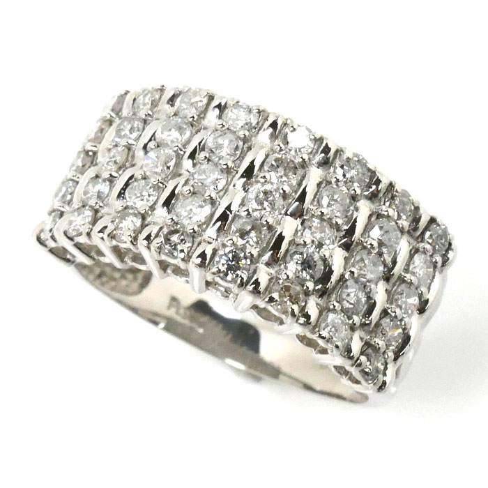 Pt900プラチナ リング・指輪 ダイヤモンド1.00ct 12号 5.3g レディース【中古】【美品】
