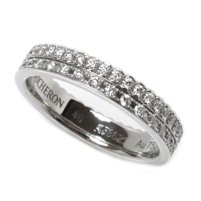 Boucheron ブシュロン K18WG ホワイトゴールド キャトル ラディアント フルパヴェ  リング・指輪 JAL00294 ダイヤモンド 6号 46 2.9g レディース【中古】【美品】