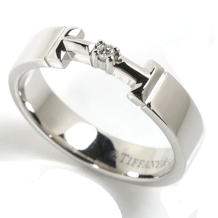 TIFFANY&Co. ティファニー K18WG ホワイトゴールド Tトゥルー ダイヤ リング・指輪 ダイヤモンド 10号 4.4g レディース【中古】【美品】