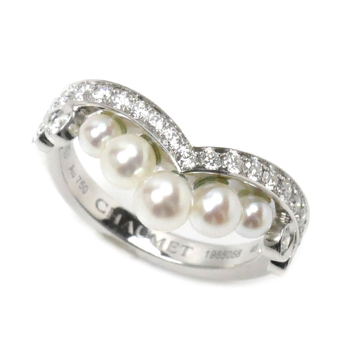 Chaumet ショーメ K18WG ホワイトゴールド ジョゼフィーヌ エグレット パール ダイヤ リング・指輪 083292 パール ダイヤモンド 8号 48 4.1g レディース【中古】【美品】