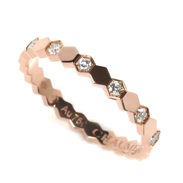 Chaumet ショーメ K18PG ピンクゴールド ビーマイラブ ハニカム ダイヤ リング・指輪 081933 ダイヤモンド 9号 49 1.6g レディース【中古】