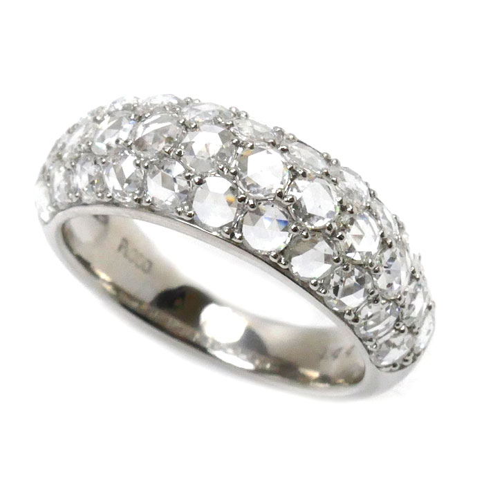 Pt950プラチナ ローズカット ダイヤ リング・指輪 ダイヤモンド1.44ct 9号 6.1g レディース【中古】【美品】