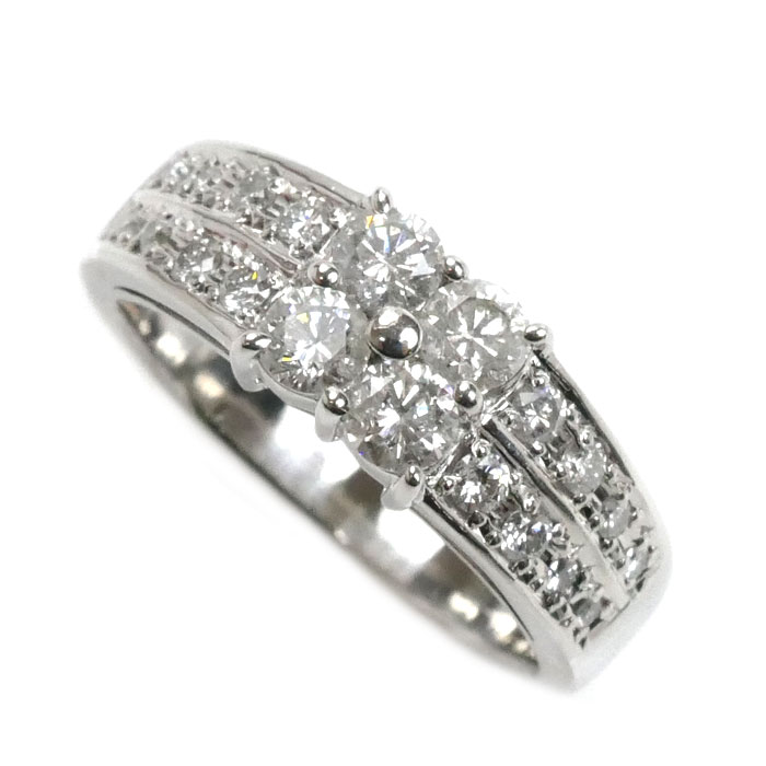 Pt900プラチナ ダイヤ リング・指輪 ダイヤモンド0.70ct 10.5号 6.5g レディース【中古】