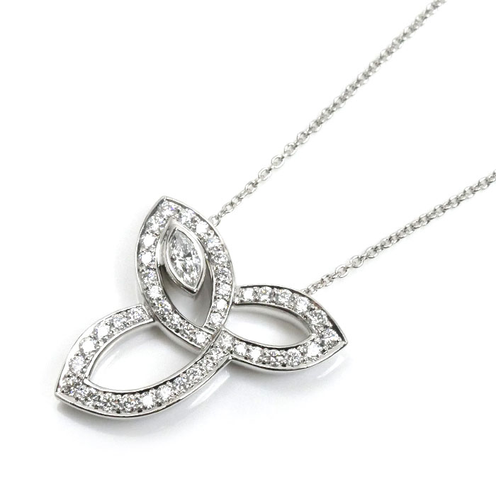 HARRY WINSTON ハリーウィンストン Pt950プラチナ リリークラスター ダイヤ ネックレス PEDPMQRFLC ダイヤモンド 10.9g 41cm レディース【中古】【美品】