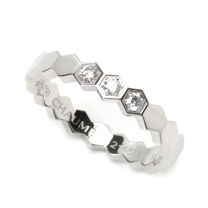 Chaumet ショーメ K18WG ホワイトゴールド ビーマイラブ ハニカム ダイヤ リング・指輪 083360 ダイヤモンド 11.5号 52 3.6g レディース【中古】【美品】