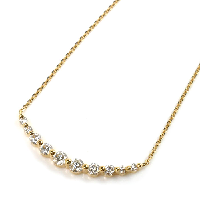 Vendome Aoyama ヴァンドーム青山 K18YG イエローゴールド リュール ネックレス AGVN607545DI ダイヤモンド0.45ct 2.6g ～45cm フリーチェーン レディース【中古】【美品】