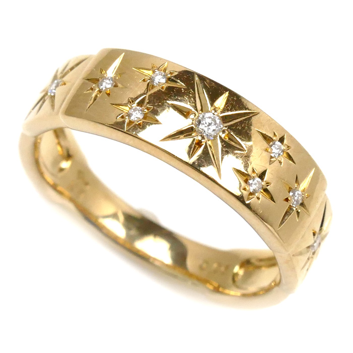 STAR JEWELRY スタージュエリー K18YG イエローゴールド DIAMOND CELESTIAL リング・指輪 1ZR1227 ダイヤモンド0.05ct 11号 4.9g レディース【中古】