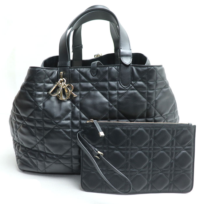Christian Dior クリスチャンディオール マクロカナージュ トゥージュール ラージ トートバッグ ブラック M2820OSHJ_M900 レディース【中古】