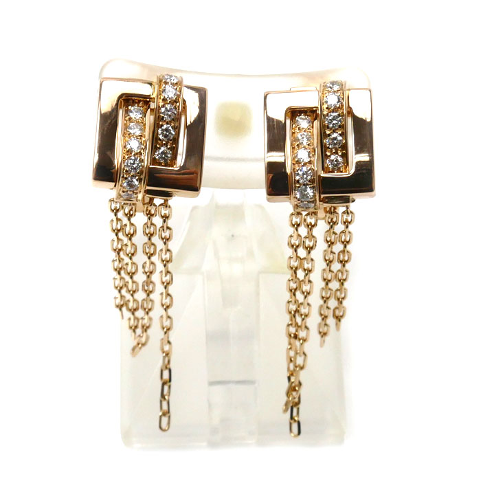 Boucheron ブシュロン K18PG ピンクゴールド デシュネ ダイヤ イヤリング ダイヤモンド 8.9g レディース【中古】【美品】