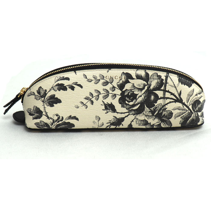GUCCI グッチ ハーバリウム ペンケース ベージュ ブラック 662130 レディース【中古】【極美品】