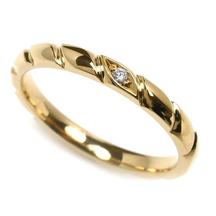 Chaumet ショーメ K18YG イエローゴールド トルサード 1P ダイヤ リング・指輪 ダイヤモンド 14.5号 55 3.4g レディース【中古】
