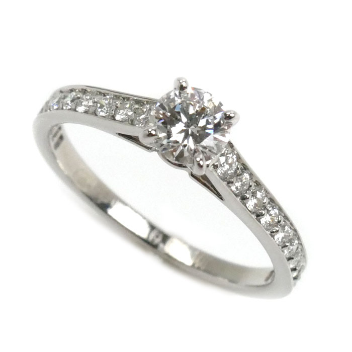 CARTIER カルティエ Pt950プラチナ ソリテール1895 ハーフエタニティ リング・指輪 ダイヤモンド0.32ct 9号 49 2.4g レディース【中古】【美品】