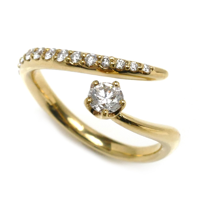 小寺智子 K18YG イエローゴールド ダイヤ リング・指輪 ダイヤモンド0.27ct 5号 2.2g レディース【中古】【美品】