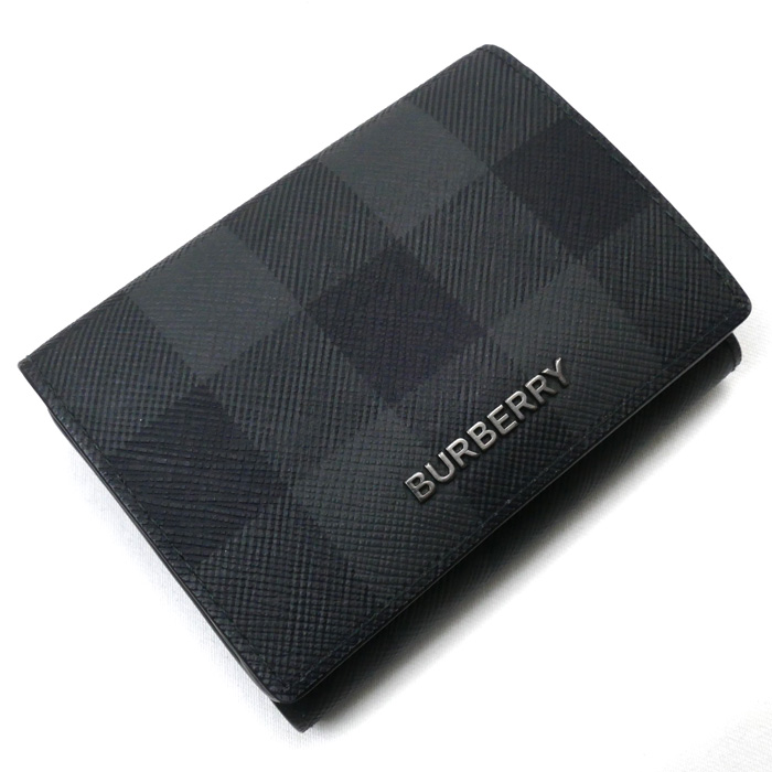 BURBERRY バーバリー 三つ折り財布 チャコールグレー 8062606/A1208 ユニセックス【中古】
