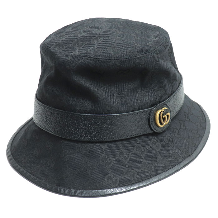 GUCCI グッチ オリジナル GGキャンバス バケットハット ハット ブラック 576587 4HG53 1060 L メンズ【中古】【美品】