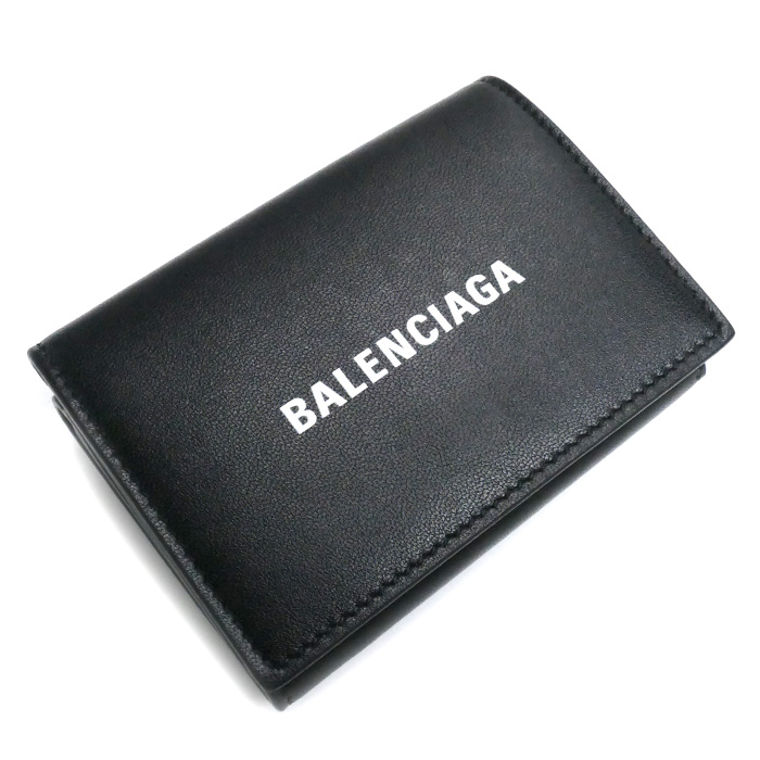 BALENCIAGA バレンシアガ エブリデイ 三つ折り財布 ブラック 594312 レディース【中古】