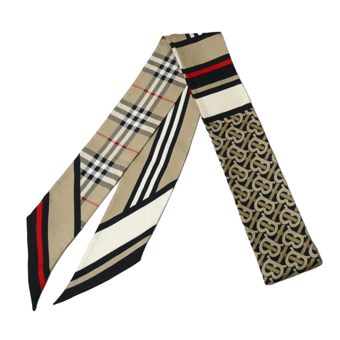BURBERRY バーバリー スキニー モンタージュ スカーフ アーカイブベージュ 80370171 レディース【中古】