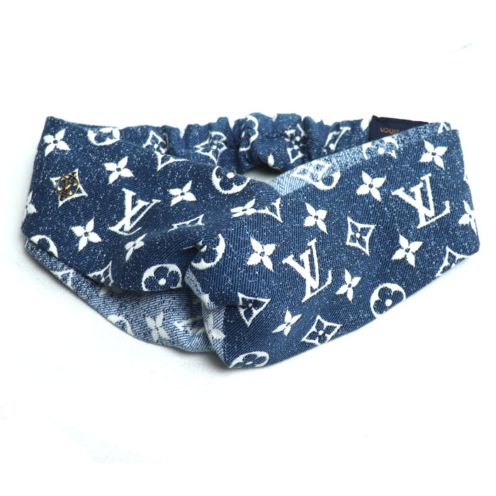 LOUIS VUITTON ルイ・ヴィトン コットン ヘッドバンド デニム ヘアアクセサリー M77470  レディース【中古】【美品】