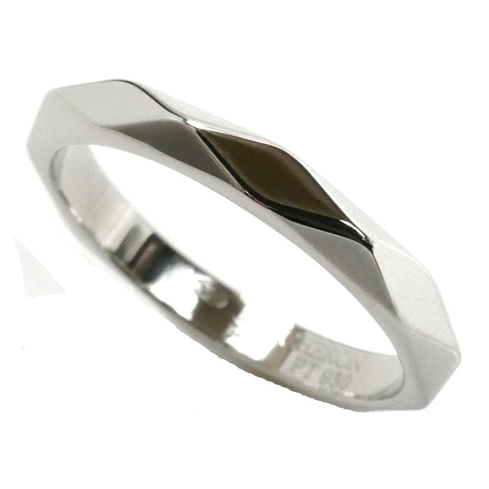 Boucheron ブシュロン Pt950プラチナ ファセット ミディアム リング・指輪 JAL00014 14号 54 4.7g レディース【中古】
