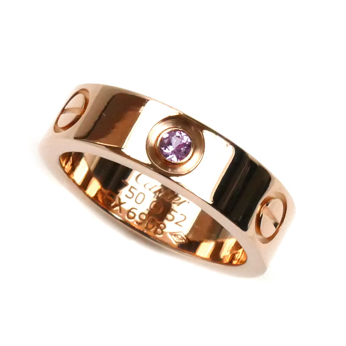 CARTIER カルティエ K18PG ピンクゴールド ラブ 1P ピンクサファイア リング・指輪 ピンクサファイア 12号 52 9.2g レディース【中古】【美品】