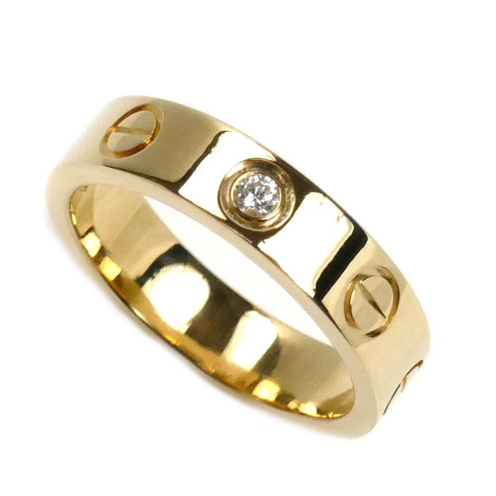CARTIER カルティエ K18YG イエローゴールド ミニラブ 1P ダイヤ リング・指輪 B4056145 ダイヤモンド 5.5号 45 3.8g レディース【中古】【美品】