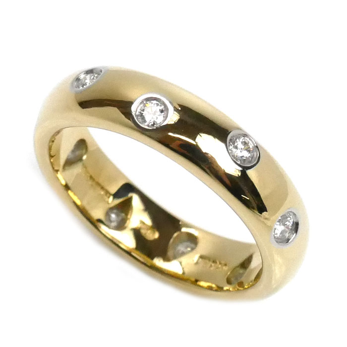 TIFFANY&Co. ティファニー K18YG/Pt950 ドッツ ダイヤ リング・指輪 ダイヤモンド 9号 5.8g レディース【中古】【美品】