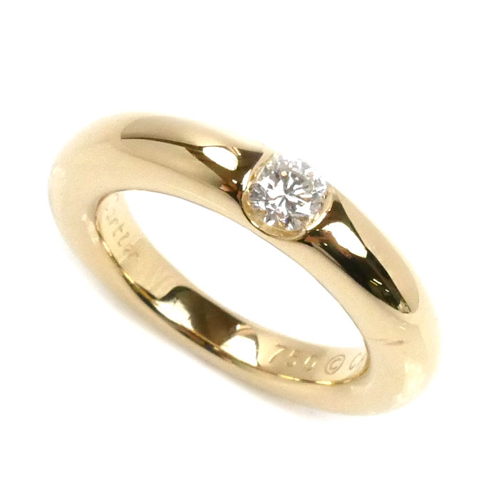 CARTIER カルティエ K18YG イエローゴールド エリプス リング・指輪 ダイヤモンド0.25ct 9号 49 9.1g レディース【中古】【美品】