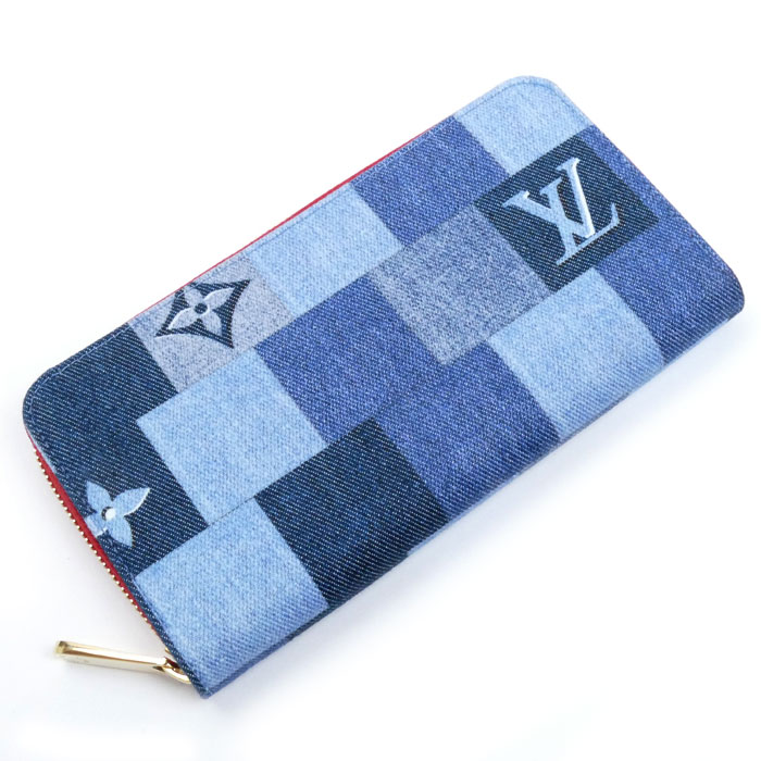 LOUIS VUITTON ルイ・ヴィトン ジッピーウォレット パッチワーク  長財布 ラウンドファスナー ブルー レッド M44938 レディース【中古】【美品】