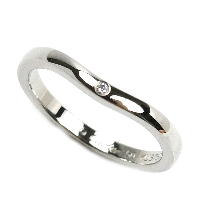 CARTIER カルティエ Pt950プラチナ バレリーナ カーブ ウェディング 3Pダイヤ リング・指輪 B4092950 ダイヤモンド 10号 50 3.2g レディース【中古】【美品】
