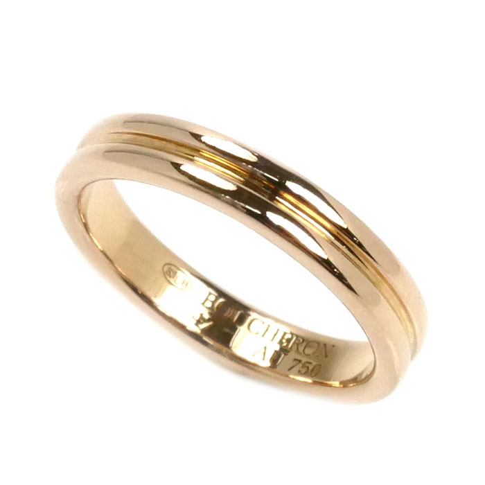 Boucheron ブシュロン K18PG ピンクゴールド ゴドロン リング・指輪 JAL00009 7号 47 3.2g レディース【中古】【美品】