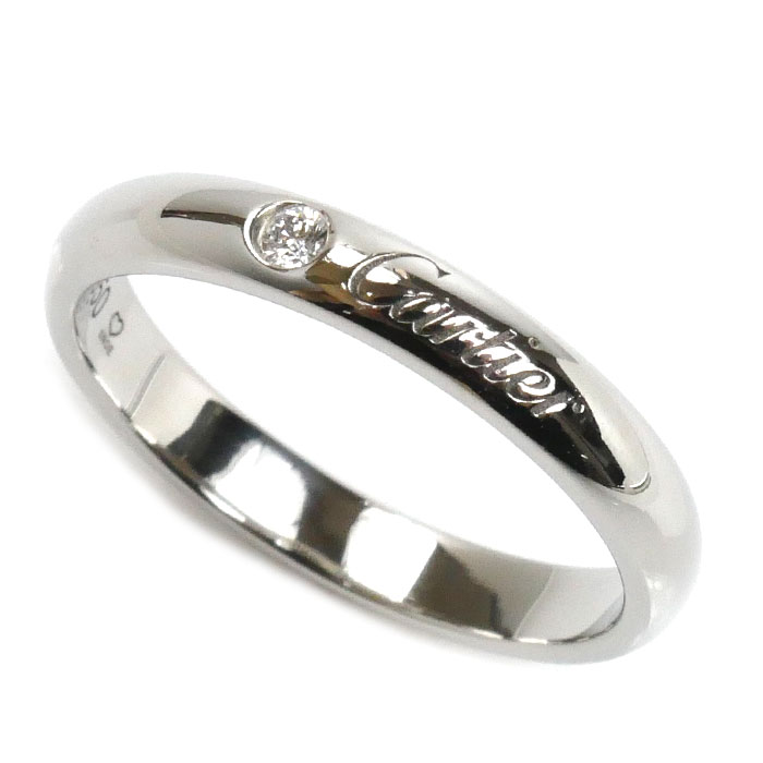 CARTIER カルティエ Pt950プラチナ ウェディング 1P ダイヤ リング・指輪 B4232253 ダイヤモンド 12.5号 53 4.4g レディース【中古】【美品】
