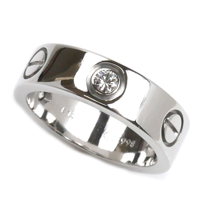 CARTIER カルティエ K18WG ホワイトゴールド ラブ ハーフダイヤ リング・指輪 B4032551 ダイヤモンド 11号 51 8.4g レディース【中古】【美品】