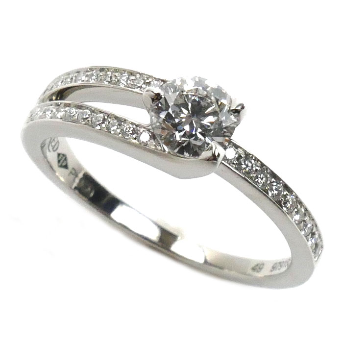 FRED フレッド Pt950プラチナ アムール フー エンゲージメントリング リング・指輪 4J0332 ダイヤモンド0.32ct 3.5g レディース【中古】【美品】
