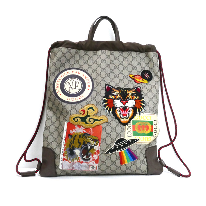 GUCCI グッチ GGスプリーム クーリエ バックパック リュック・デイパック ベージュ 473872 ユニセックス【中古】