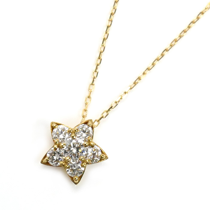 AHKAH アーカー K18YG イエローゴールド ダイヤ プルミエトワール ネックレス AB1800010100 ダイヤモンド0.20ct 1.0g 40cm レディース【中古】【美品】