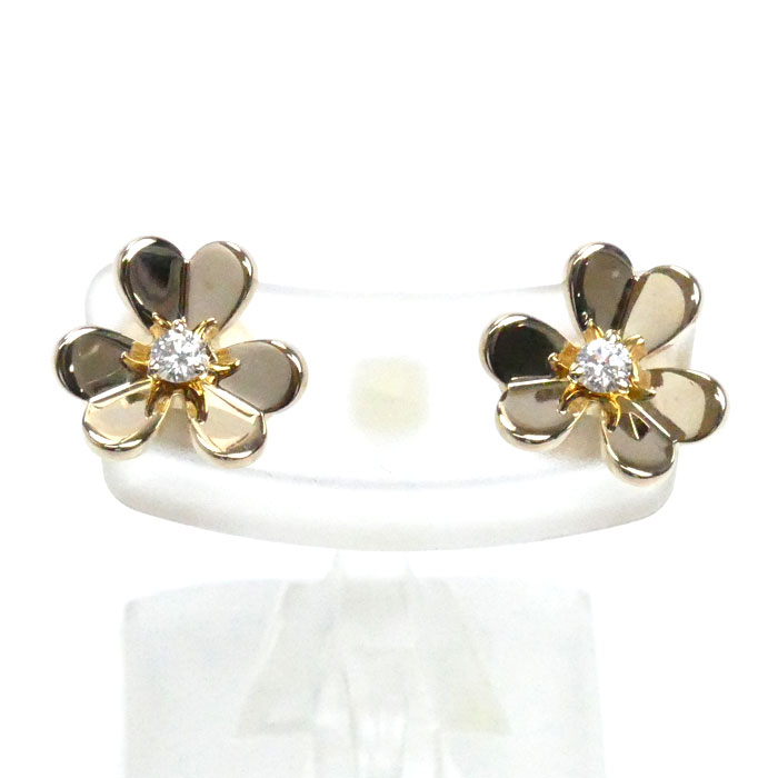Van Cleef & Arpels ヴァンクリーフ＆アーペル K18YG イエローゴールド フリヴォル ミニ ダイヤ ピアス VCARP0J300 ダイヤモンド 2.9g レディース【中古】【美品】