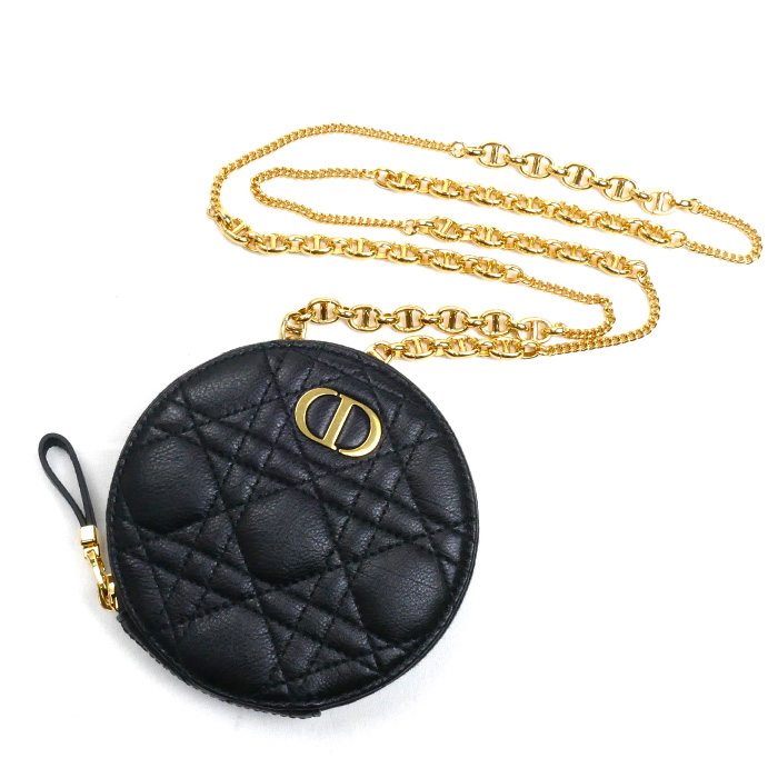 Christian Dior クリスチャンディオール Dior カロ ポーチ ショルダーバッグ ブラック S5092UWHC 900U レディース【中古】【極美品】